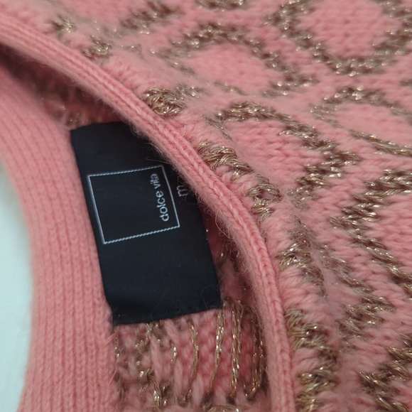 DOLCE VITA CORAL & METALLIC GOLD SWEATER - Picture 5 of 9